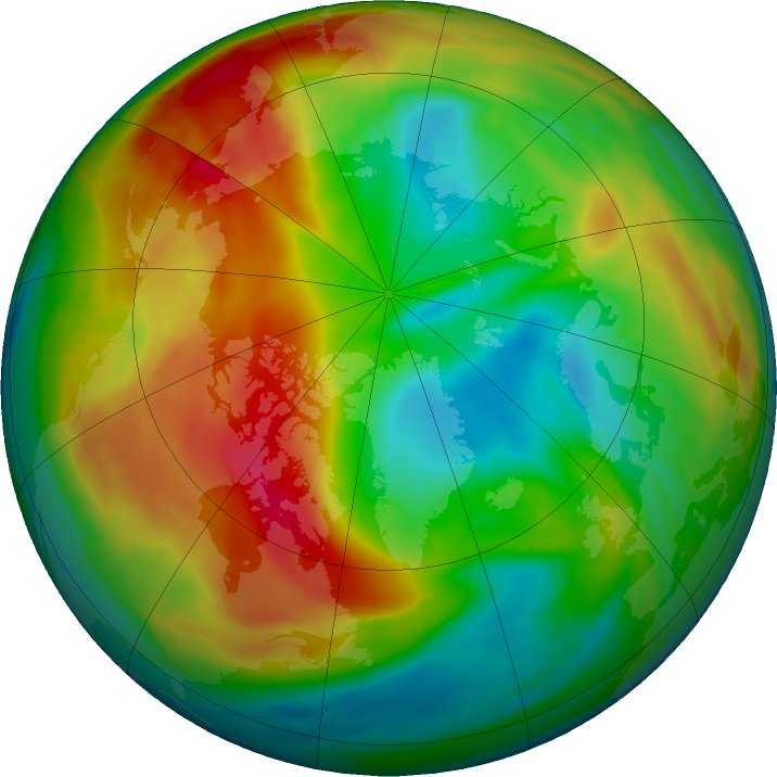 Arctic ozone map for 08 February 2020